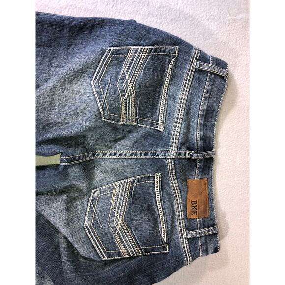 BKE Jake Straight Leg Jeans Mens 32x32 Dark Wash Stretch Denim long/tall - Picture 8 of 8